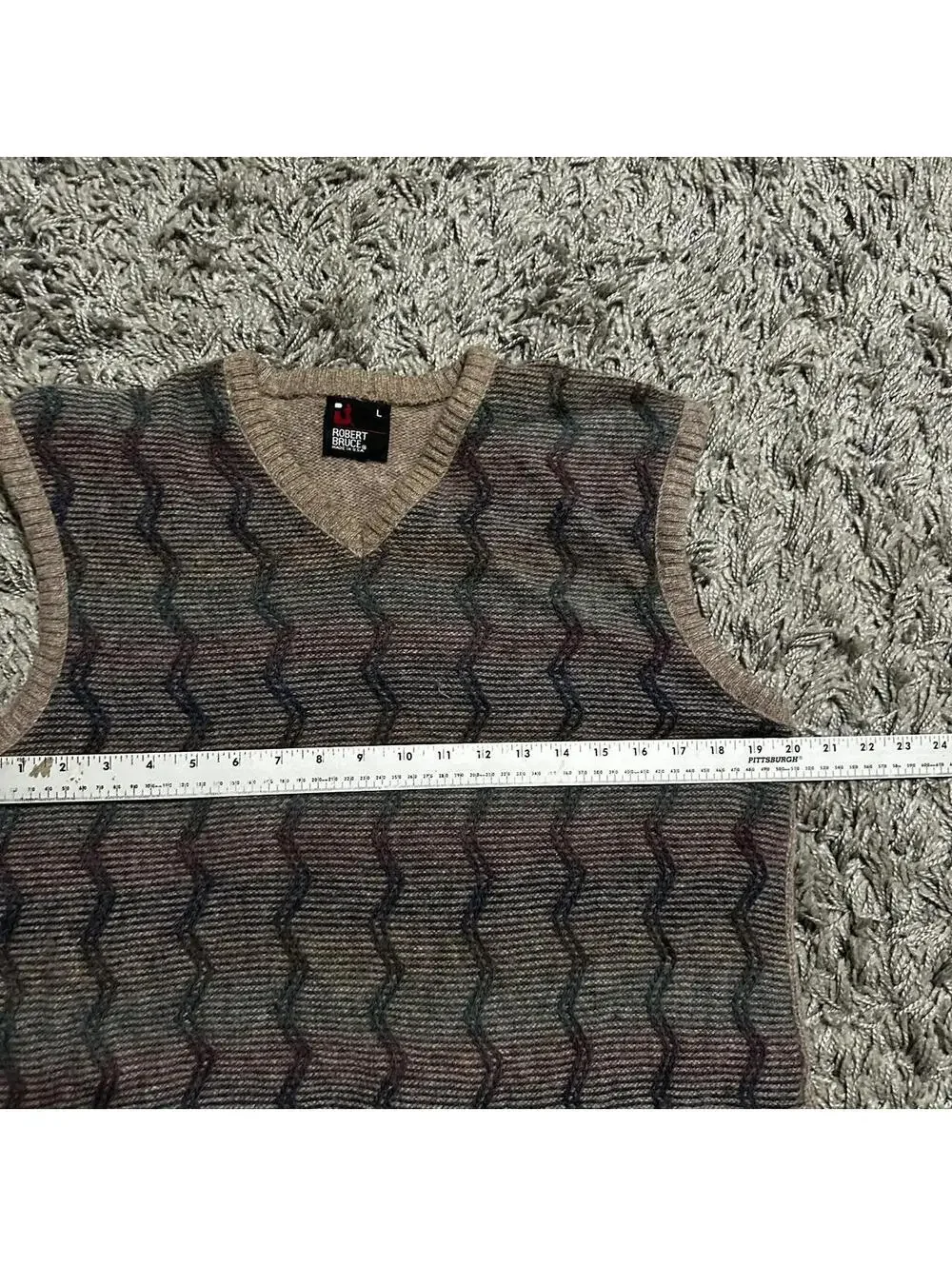 90's Robert Bruce Retro Grandpa wool Vest Size L